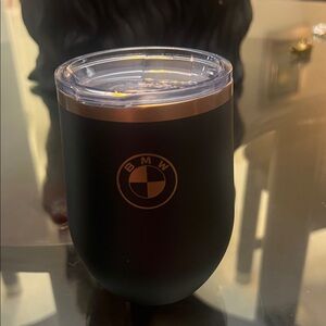 BMW Matte Black Tumbler with Clear Lid